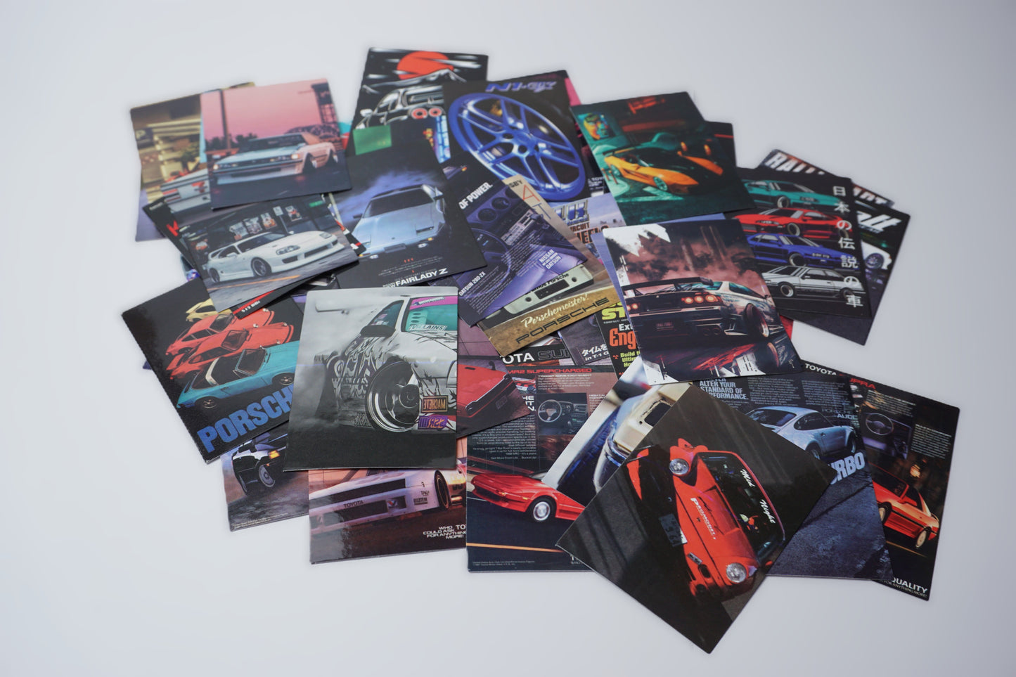 Assorted Car Culture Poster Stickers – 10 Pack JDM & Racing Style Decals