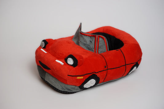 Plush Red Sports Car Slippers – Cozy Unisex Indoor Shoes for Car Enthusiasts